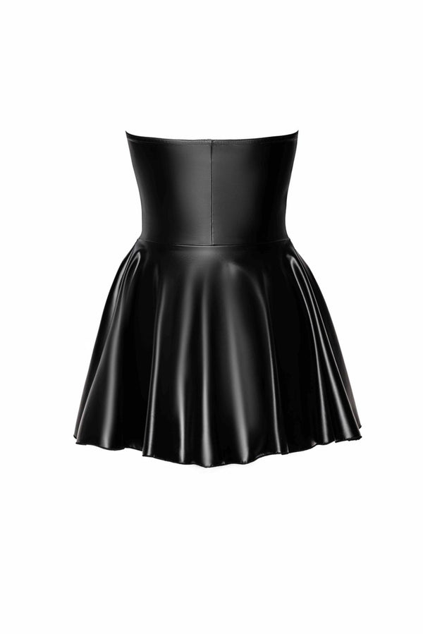 Wetlook Minikleid mit Reißverschluss und Neckholder | Noir Handmade