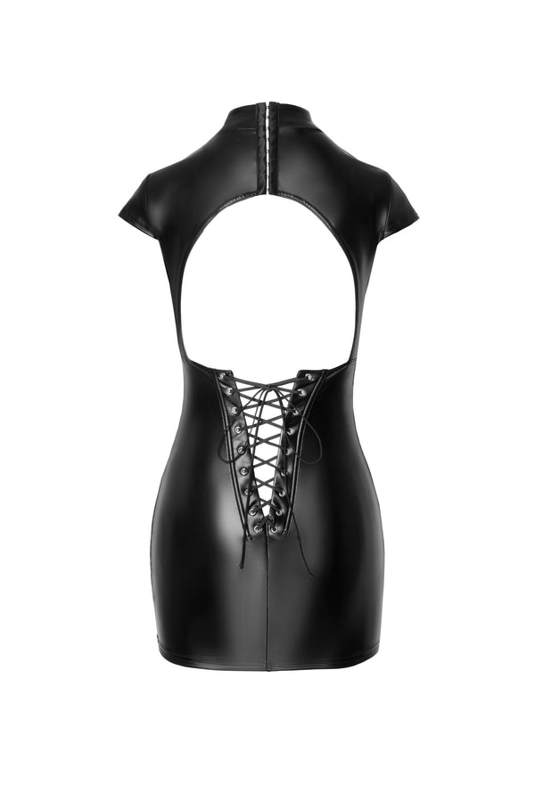 Wetlook Minikleid mit Schnürung und Hakenverschluss | Noir Handmade