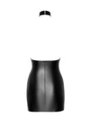 Powerwetlook Minikleid mit transparentem Netzeinsatz | Noir Handmade