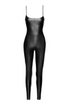 Wetlook Catsuit mit Krokodilstruktur, 2-Wege Reißverschluss | Noir Handmade