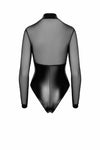 Transparenter Netz-Body mit Reißverschluss und Metallringen | Noir Handmade