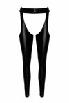 Elegante Chaps mit Knopfverschluss und glänzender Oberfläche | Noir Handmade