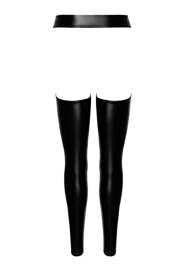 Elegante Chaps mit Knopfverschluss und glänzender Oberfläche | Noir Handmade