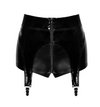Wetlook Shorts mit abnehmbaren Strumpfhaltern und Reißverschluss | Noir Handmade