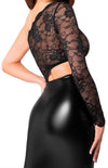 Wetlook-Kleid mit Spitzendetails und elegantem Schnitt | Noir Handmade