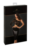 Wetlook-Kleid mit Spitzendetails und elegantem Schnitt | Noir Handmade