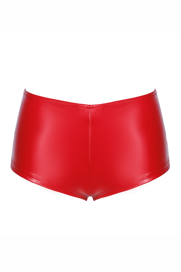 Wetlook High-Waist Shorts mit elastischem Schnitt | Noir Handmade