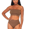 Hautfarbenes verführerisches Dessous Set mit geripptem Design | Leg Avenue