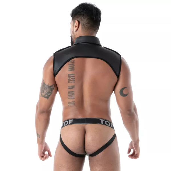 Schwarzes Neoprene Collar-Harness von TOF Paris – Ansicht 3