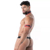 Roter Neoprene Snap Thong mit Second Skin Effekt von TOF Paris – Ansicht 3