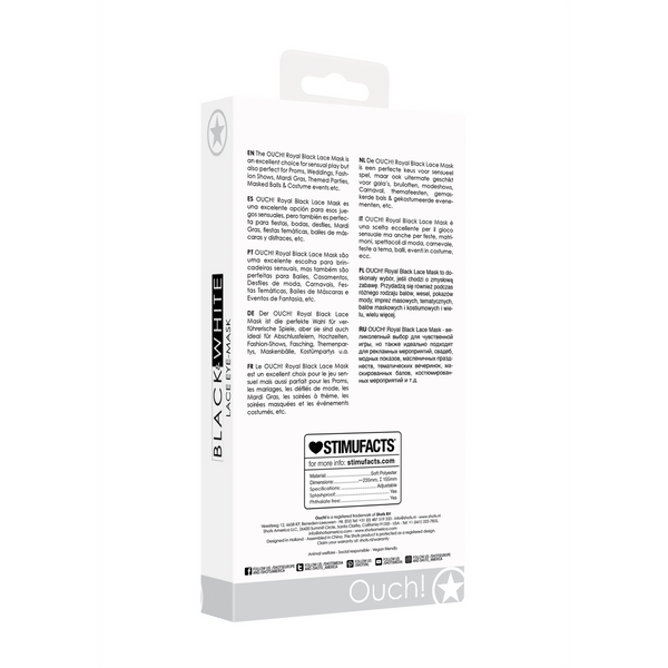 Schwarze geheimnisvolle Maske im eleganten venezianischen Spitzenlook von Ouch! by Shots – Ansicht 3