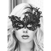 Schwarze filigrane Spitzenmaske im geheimnisvollen venezianischen Design von Ouch! by Shots