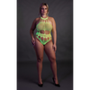 Grüner verführerischer UV-aktiver Body mit antikem Ausschnitt von Ouch! by Shots – Ansicht 11