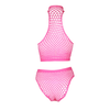 Pinkes leuchtendes Set mit Stehkragen und High Waist Slip von Ouch! by Shots – Ansicht 7
