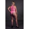 Pinkes leuchtendes Set mit Stehkragen und High Waist Slip von Ouch! by Shots – Ansicht 12