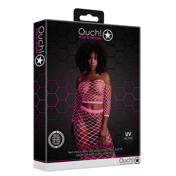 Pinkes erotisches schulterfreies Set für strahlende Clubnächte von Ouch! by Shots – Ansicht 2