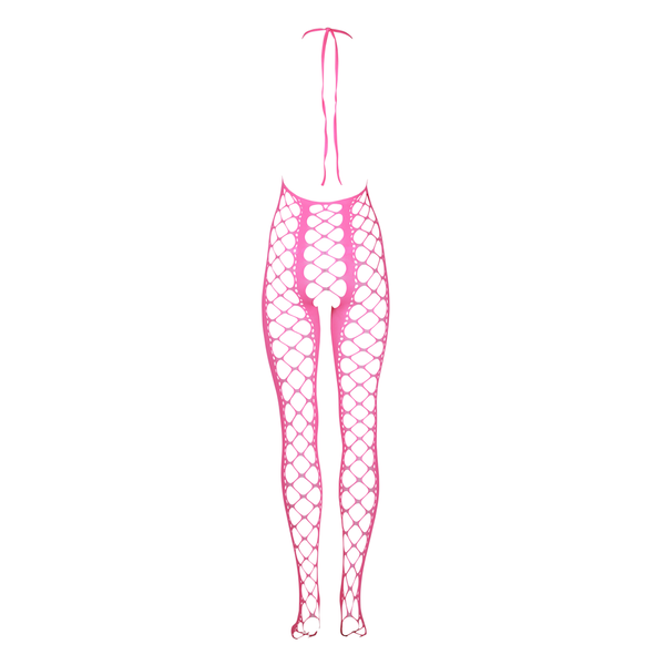 Pinker verführerischer Neon Bodystocking mit offenem Schritt von Ouch! by Shots – Ansicht 7