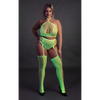 Grünes verführerisches Neon Set mit passenden Netzstrümpfen von Ouch! by Shots – Ansicht 11