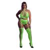 Grünes verführerisches Neon Set mit passenden Netzstrümpfen von Ouch! by Shots – Ansicht 8