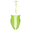 Grüner leuchtender High Cut Body mit elegantem Halterneck Design von Ouch! by Shots – Ansicht 7