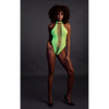 Grüner leuchtender High Cut Body mit elegantem Halterneck Design von Ouch! by Shots – Ansicht 4