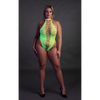 Grüner leuchtender High Cut Body mit elegantem Halterneck Design von Ouch! by Shots – Ansicht 11