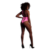 Pinker leuchtender High Cut Body mit elegantem Halterneck Design von Ouch! by Shots – Ansicht 3