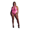 Pinker leuchtender High Cut Body mit elegantem Halterneck Design von Ouch! by Shots – Ansicht 8