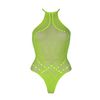 Grüner leuchtender Halterneck Body mit faszinierendem UV Effekt von Ouch! by Shots – Ansicht 13