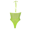 Grüner leuchtender Halterneck Body mit faszinierendem UV Effekt von Ouch! by Shots – Ansicht 14
