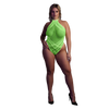 Grüner leuchtender Halterneck Body mit faszinierendem UV Effekt von Ouch! by Shots – Ansicht 8