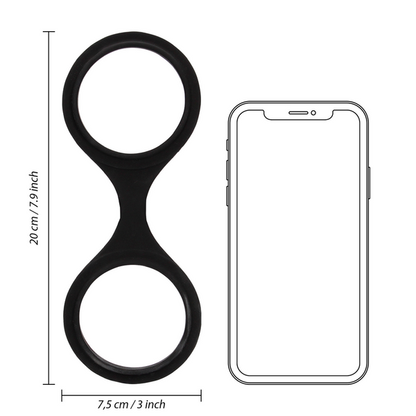 Schwarze anschmiegsame Silikon Handfesseln für sinnliche Einsteiger Erlebnisse von Ouch! by Shots – Ansicht 7
