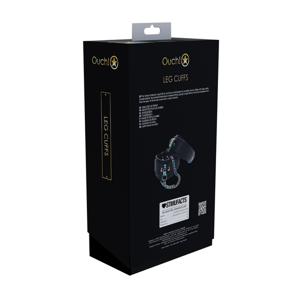 Schwarze elegante Knöchelmanschetten mit glänzendem Hardware Finish von Ouch! by Shots – Ansicht 3