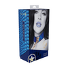 Blaues glanzvolles Halsband mit einer abnehmbaren robusten Führleine von Ouch! by Shots – Ansicht 2