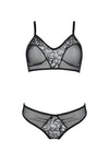 Transparentes Dessous-Set mit Netz und Spitze | Passion