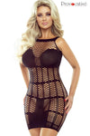 Transparentes Netzkleid mit enger Passform und tiefem Ausschnitt | Provocative
