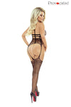 Transparentes Netz-Bodystocking mit Öffnung | Provocative