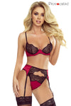 Elegantes Dessous-Ensemble aus Spitze und Satin mit Strumpfhaltern | Provocative