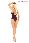 Eleganter Spitzen-Body mit Netz-Einsätzen und gepolstertem BH | Provocative