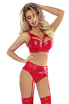 Wetlook Dessous-Set mit Spitzendetails und Bügel-BH | Provocative