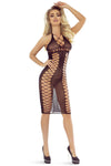 Transparentes Netzkleid mit Spaghettiträgern und enganliegendem Schnitt | Provocative