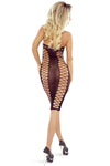 Transparentes Netzkleid mit Spaghettiträgern und enganliegendem Schnitt | Provocative