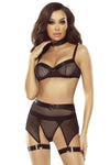 Extravagantes 6-teiliges Harness-Dessous-Set mit Strumpfbändern | Provocative