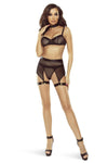 Extravagantes 6-teiliges Harness-Dessous-Set mit Strumpfbändern | Provocative