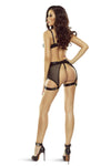 Extravagantes 6-teiliges Harness-Dessous-Set mit Strumpfbändern | Provocative