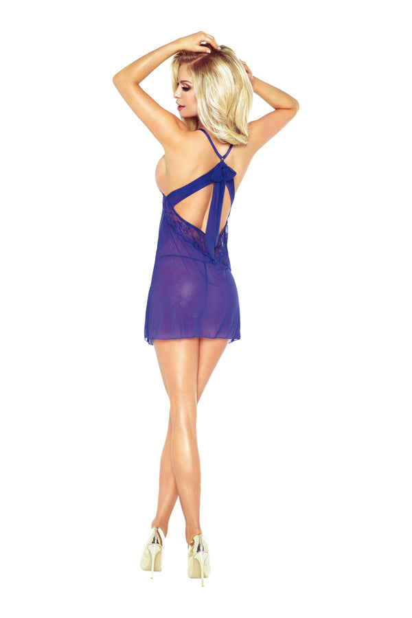 Zartes Chemise mit Strass-Dekolletee und verstellbaren Trägern | Provocative