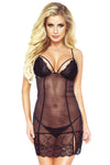 Elegantes Chemise mit verstellbaren Trägern und seitlich gebundenem Tanga | Provocative