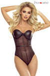 Body mit goldener Metallkette und Bügel-Cups aus Netzmaterial | Provocative