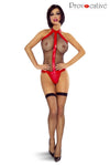 Eleganter Netzbody mit Halsband und Strümpfen | Provocative