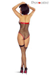 Eleganter Netzbody mit Halsband und Strümpfen | Provocative
